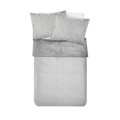 JUEGO DE SABANAS 100% ALGODON 180H FULL 140x190+30CM RAYAS GRIS CANNON