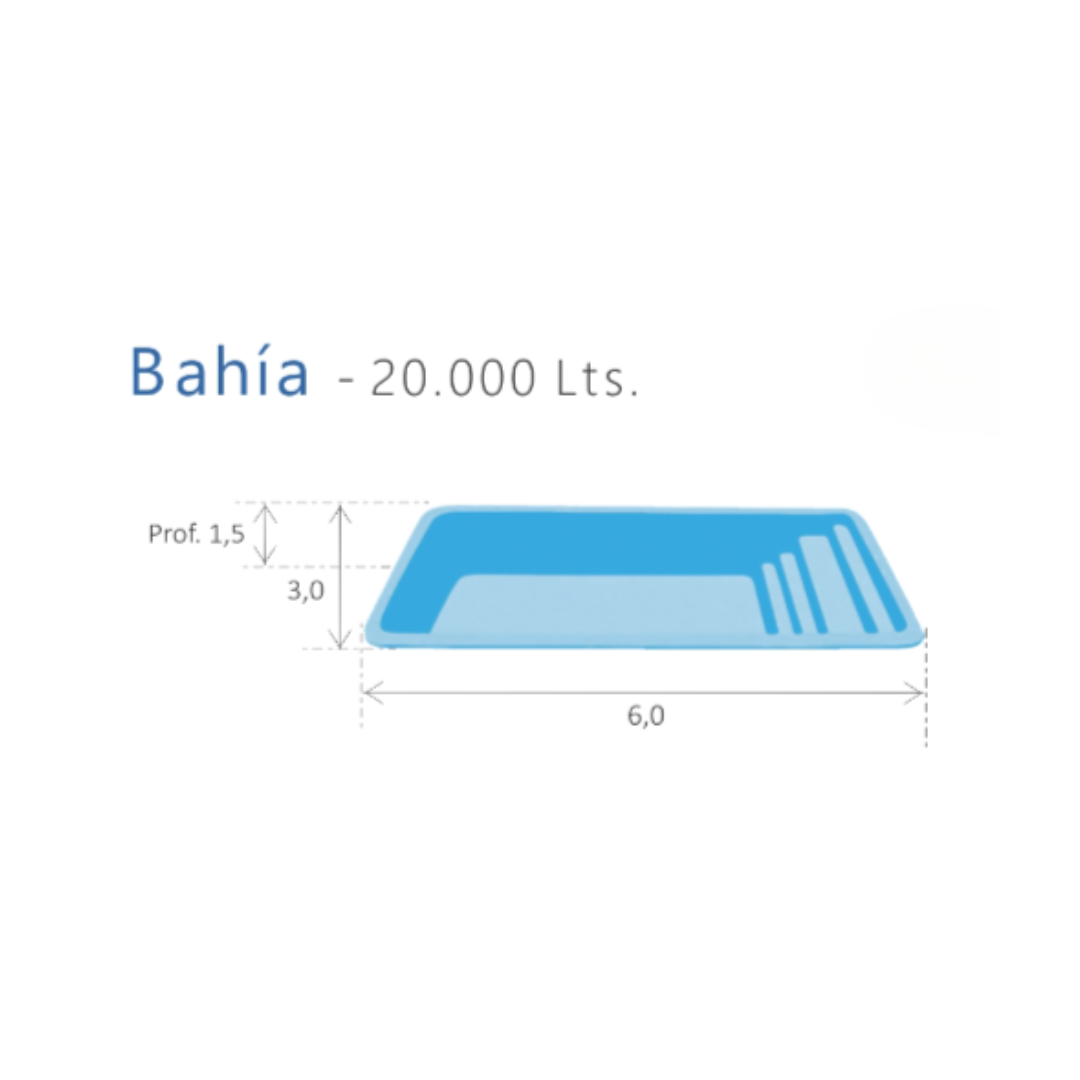 Bahía 6x3m - Piscina de Fibra de Vidrio JetPool