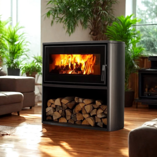 Estufa a Leña Curva 90 - Doble Combustión - Precise