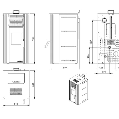 Frida 10kw (Canalizable) - Estufa a Pellet Magna